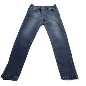 Reba Denim Studded Ankle Slit Skinny Jeans Size 12
